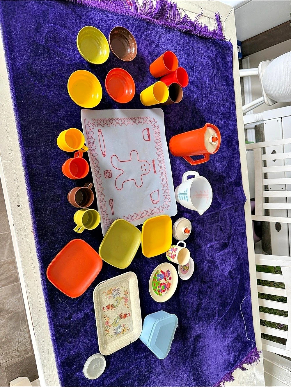 Tupperware 70s Vintage Tupperware Toys Mini-Serve-It / Toy Kitchen Set Multicolo